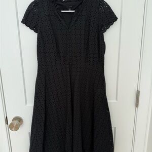 Talbots Black Eyelet Midi Dress